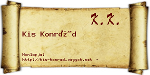 Kis Konrád névjegykártya